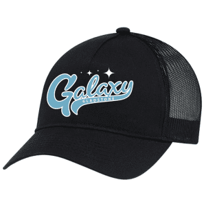 5970L AJM Polyester/Polycotton 5 Panel Pony Tail Cap - Black